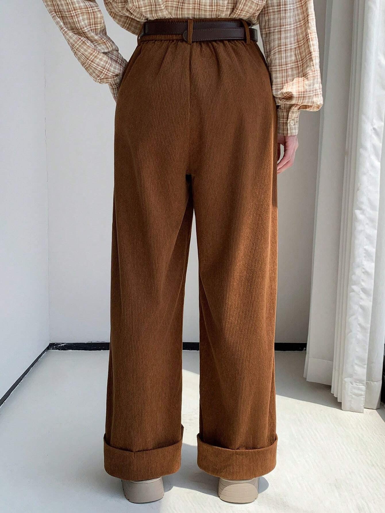 Loose Lazy Elastic Waistband Slimming Wide Leg Casual Pants Trendy All Match Small Women Autumn Wide Leg Pants