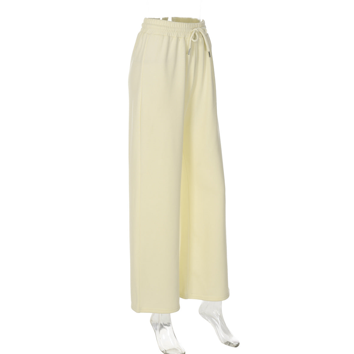 Women Wear Autumn Casual Loose Drawstring Tight Waist Solid Color Trousers