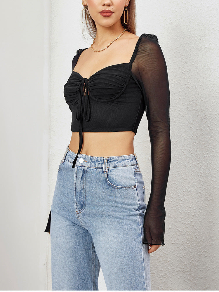 Hollow Out Bandage Women Vest Long Knitted