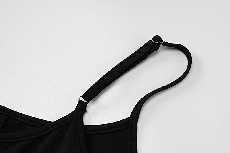 Women Clothing Spring Sexy U Collar Backless Slim Fit Solid Color Sling Jumpsuit