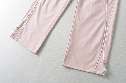 Sports Straight Casual Pants Women Summer Sexy Loose Slimming Drawstring Ankle Tied Wide Leg Pants