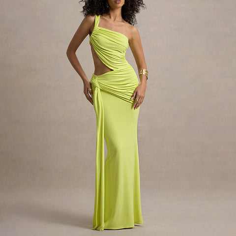 Florence One Shoulder Backless Tube Arrival Pleated Dress
