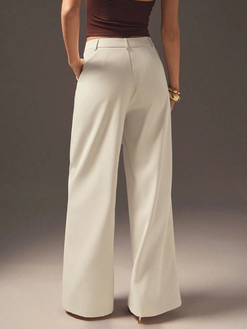 Apricot High Waist Slimming Small Women Pants Loose Idle Casual Draping High Grade Autumn Winter Narrow Wide Leg Pants