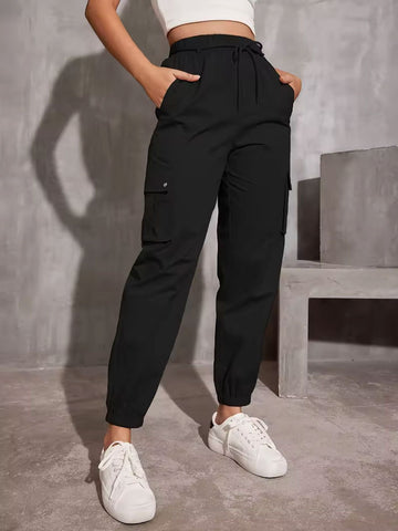 European Overalls Women Spring Autumn High Waist Wide Leg Ankle Tied Small Casual Slimming Gray Sports Pants Women