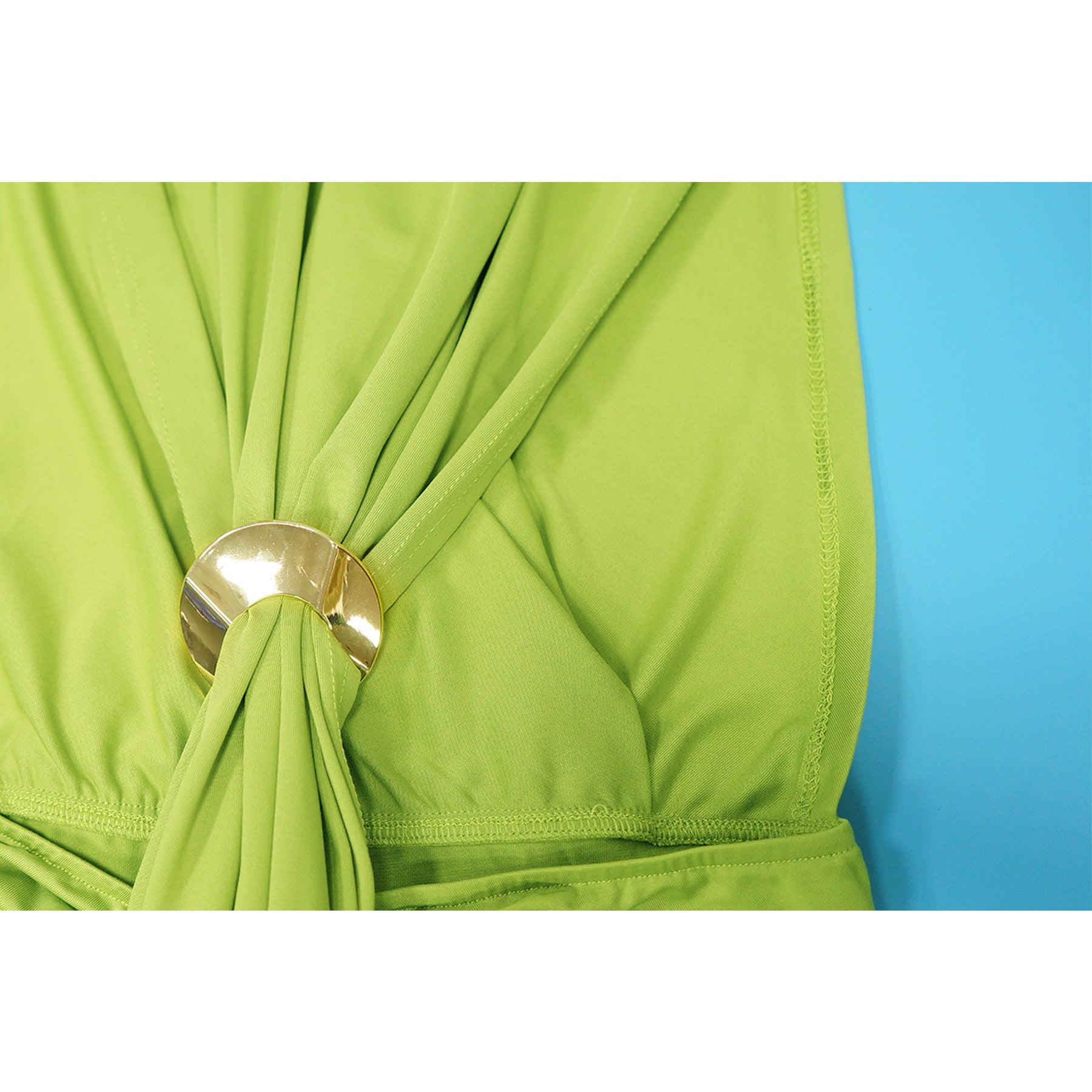 Georgia O-neck High Split Ruched Stacked Bodycon Midi Maxi Dress