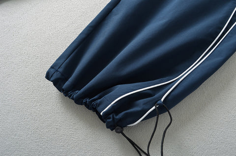 Sports Straight Casual Pants Women Summer Sexy Loose Slimming Drawstring Ankle Tied Wide Leg Pants