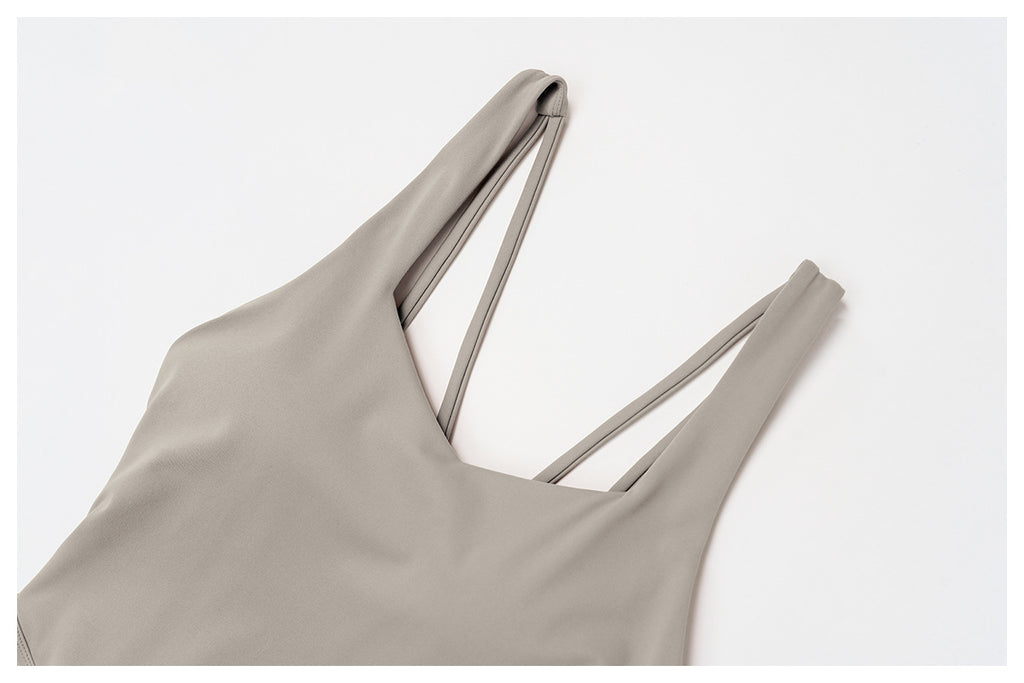 Brushed Yoga Clothes Cross Back Micro Pull Wide Leg Jumpsuit Running Sports Fitness Clothes Women