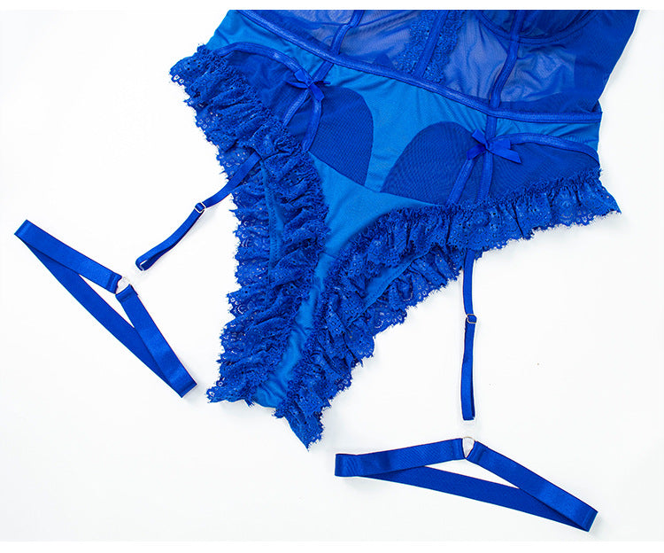 Plus Size Women Sexy Underwear Lace Cutout Suspenders Jumpsuit Sexy Clothing