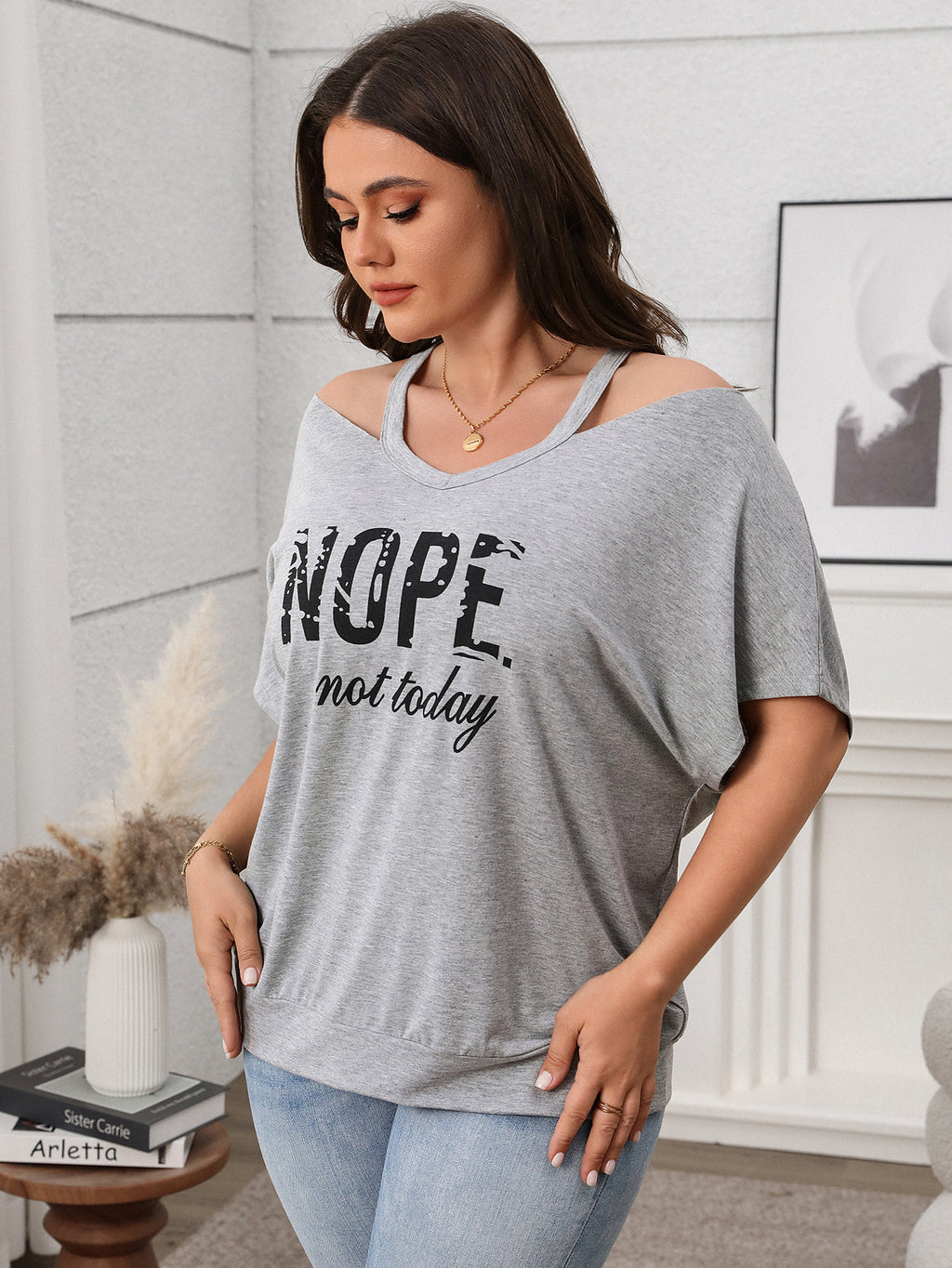 Plus Size Spring Casual Women Clothing Shor Sleeved off Shoulder Top for Women