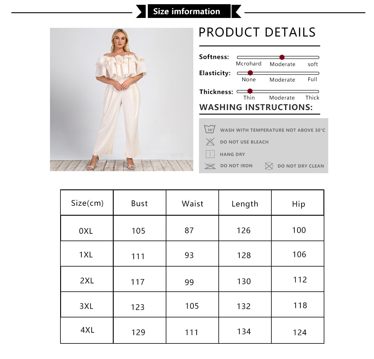 Plus Size Women Clothing Summer New Lotus Edge off-Shoulder Solid Straight-Leg Office Casual Jumpsuit