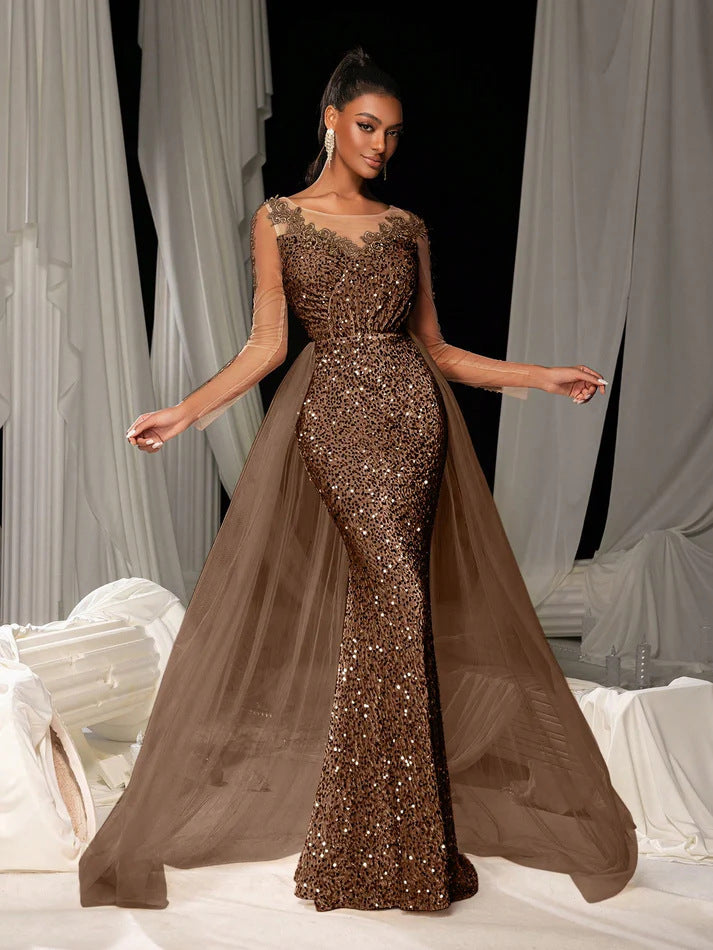 Israel Graceful Fashionable Elegant Long Lace Party Evening Dress
