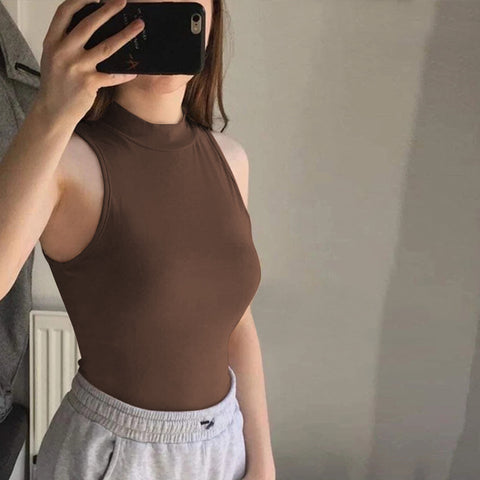 New Skinny Women Half-High Collar Vest
