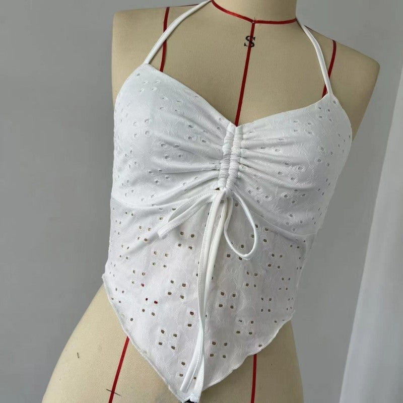 women Vest Women Slim Fit Drawstring Strap