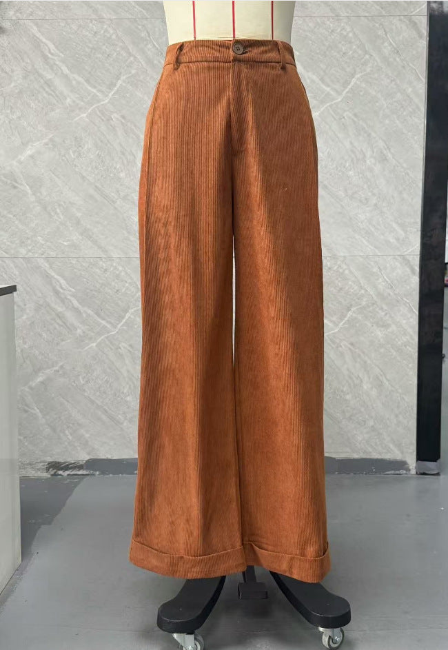 Loose Lazy Elastic Waistband Slimming Wide Leg Casual Pants Trendy All Match Small Women Autumn Wide Leg Pants