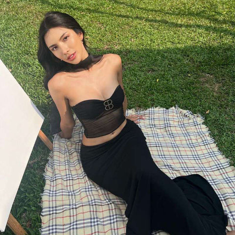 Halter Off Neck Low Cut See through