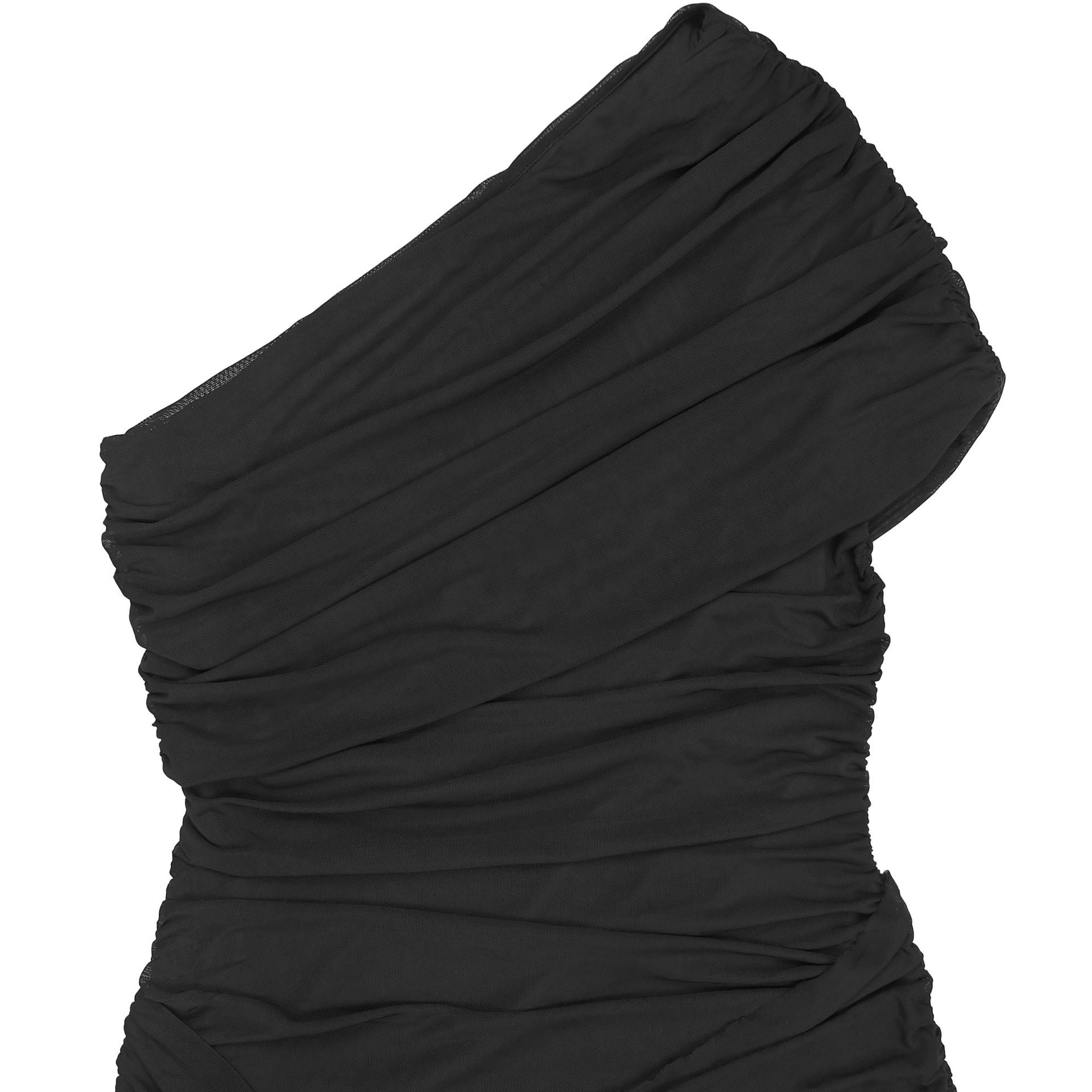 Mount Olive Sexy Formal One Shoulder Long Split Hem Solid Party Maxi Dress