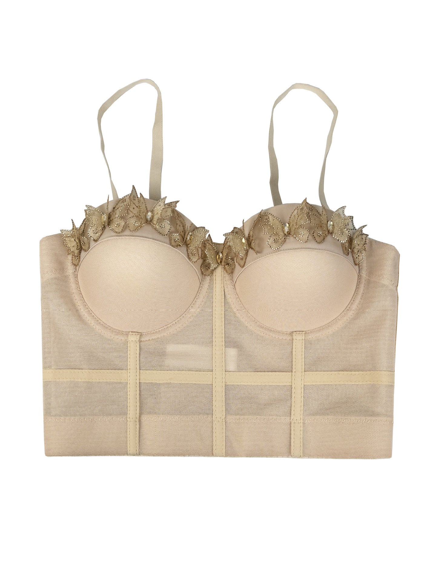Sabana Perdida Three Dimensional Butterfly Decorative Camisole Mesh Sexy Top