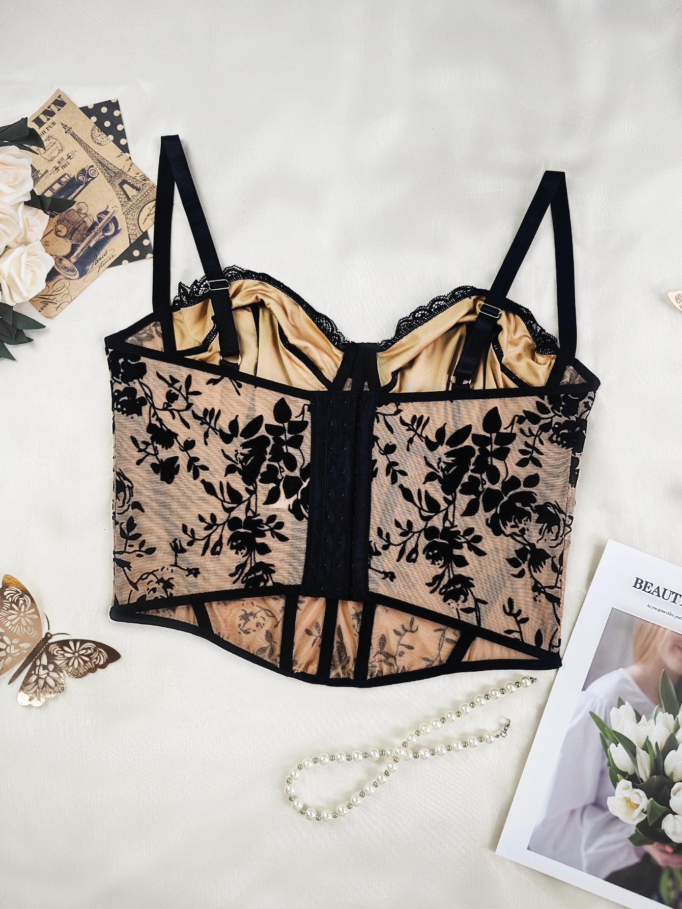 Plus Size Sexy Push up Underwear Vest Lace Steel Ring Boning Corset Bra Big Chest Camisole
