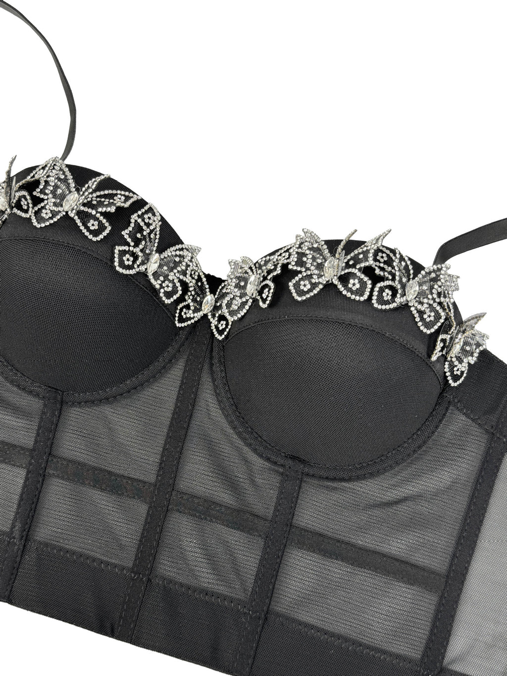 Sabana Perdida Three Dimensional Butterfly Decorative Camisole Mesh Sexy Top