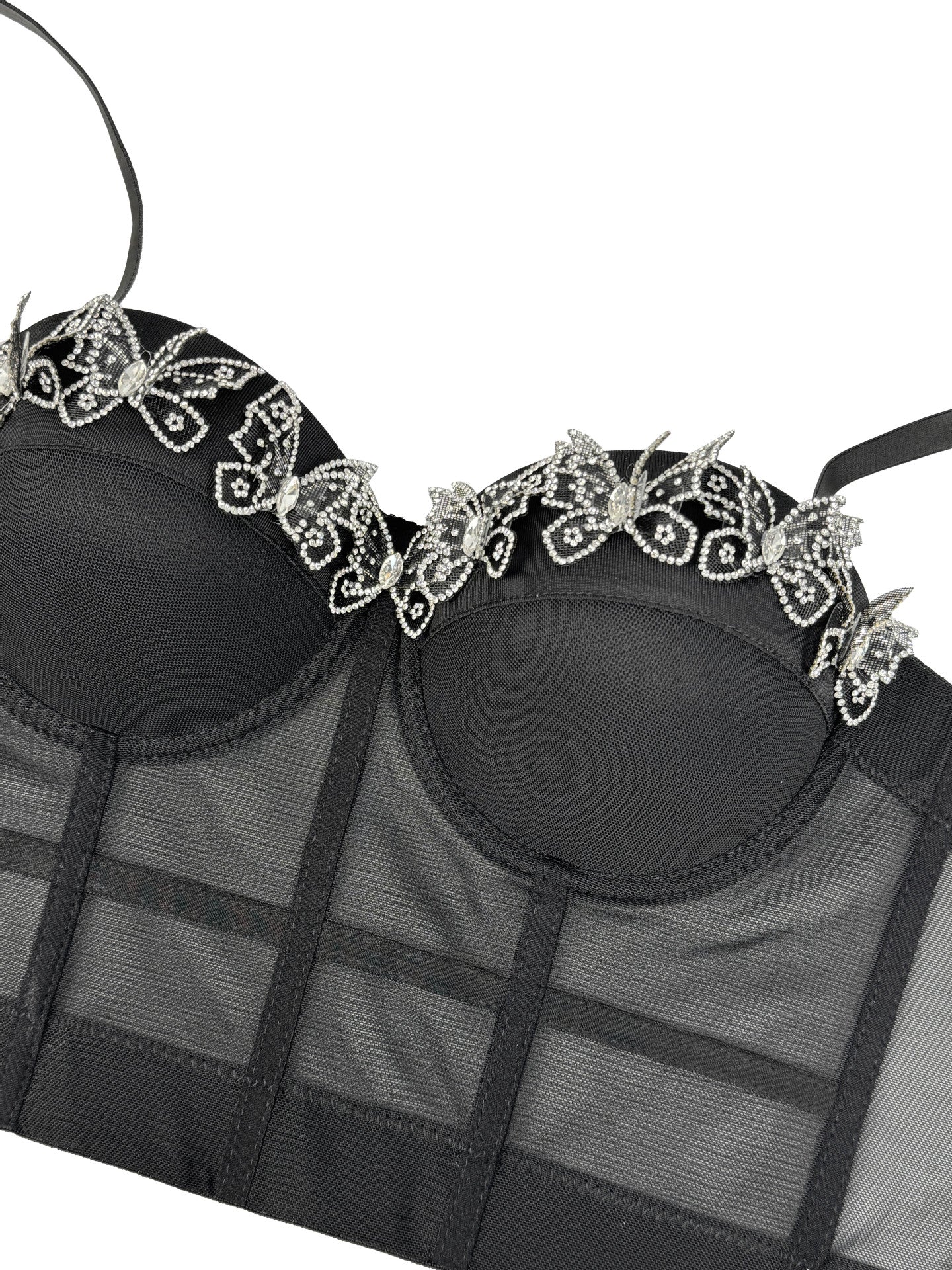 Sabana Perdida Three Dimensional Butterfly Decorative Camisole Mesh Sexy Top