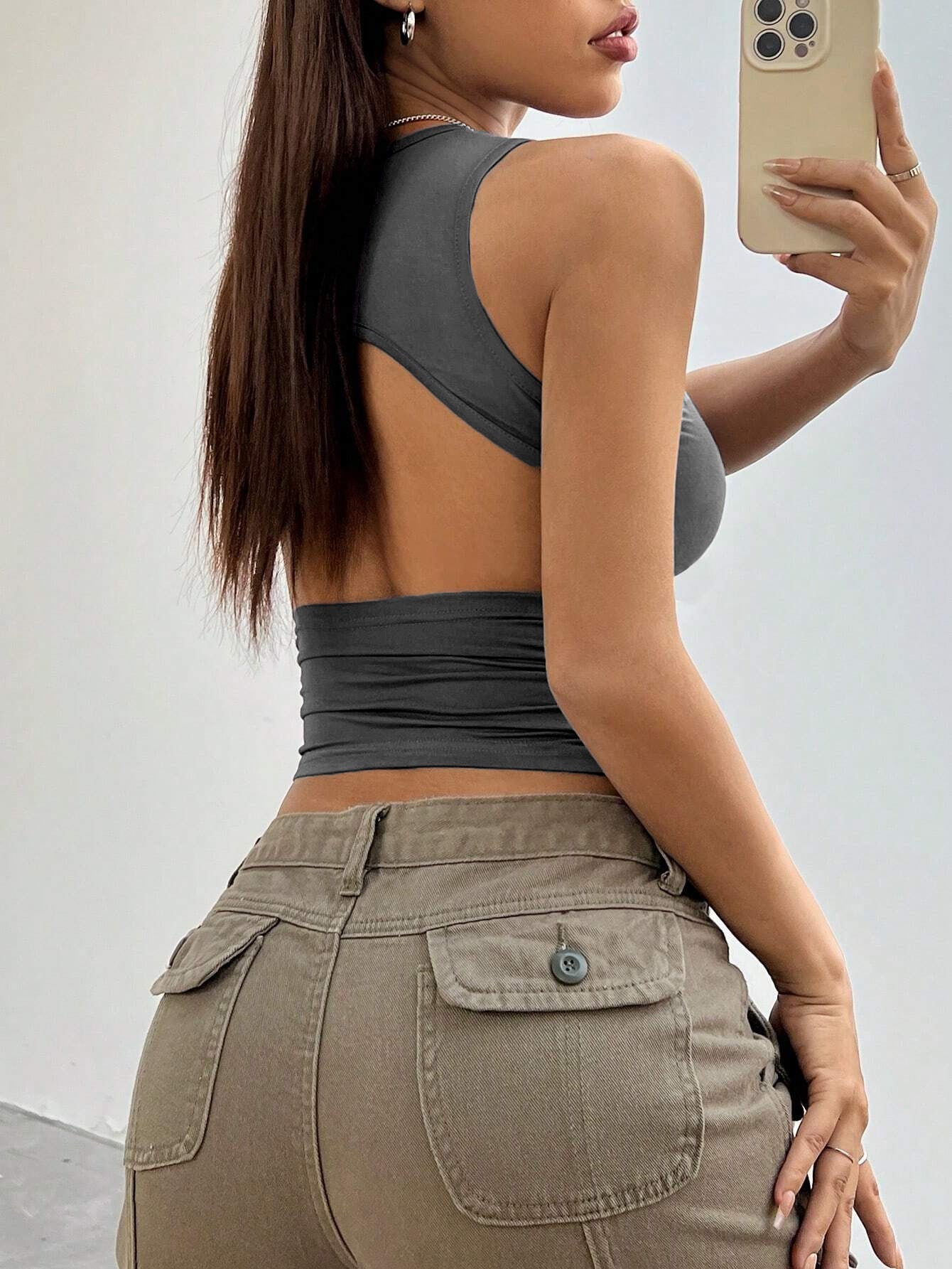 Women Spring  Solid Tight Sleeveless Vest