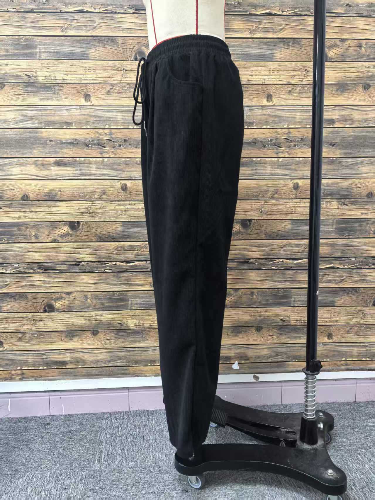 Women Autumn Winter Casual Corduroy Straight Loose Solid Color All Matching Casual Pants