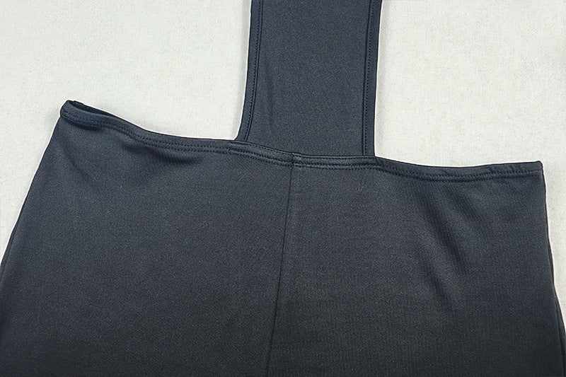 Solid Color Women Design Tight Street Jumpsuit Sexy Backless Corset Halter Jumpsuit