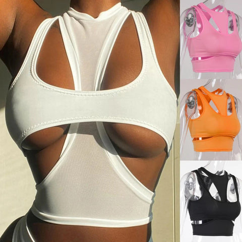 Women Cross Tank Hollow Out  Sling