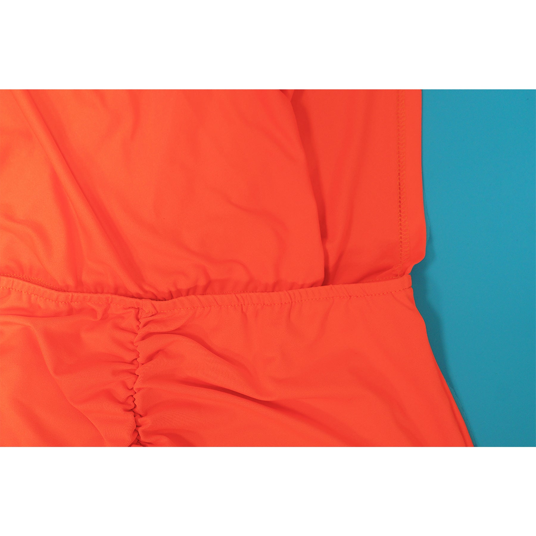 Georgia O-neck High Split Ruched Stacked Bodycon Midi Maxi Dress