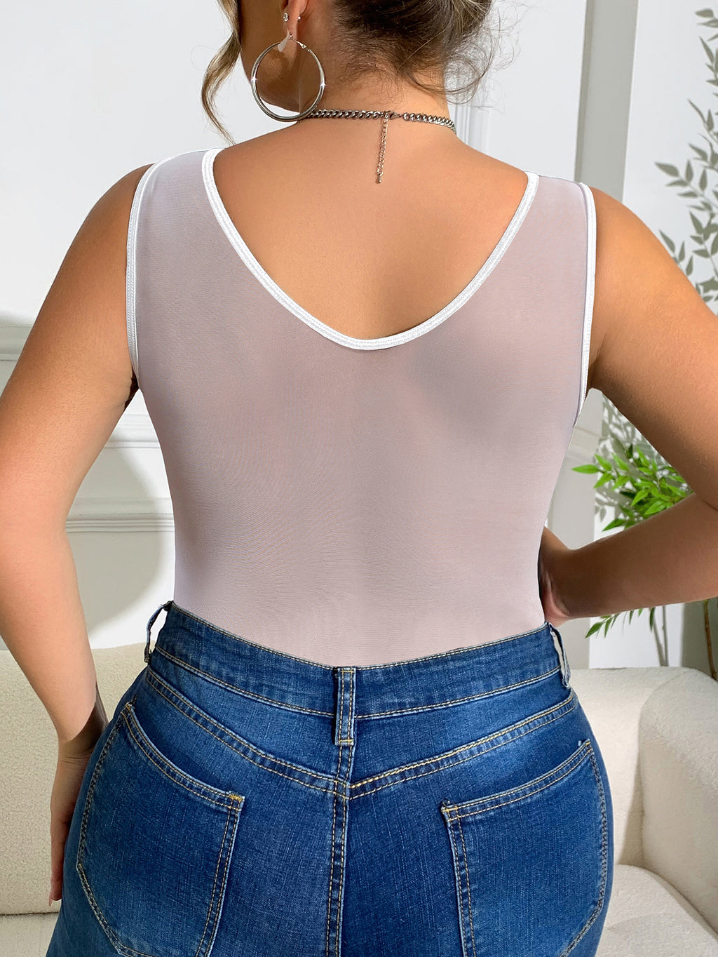 Black Sexy Rhombus Lace Slim Fit Patchwork Lace Sexy Siamese Top Plus Size Girl Slimming