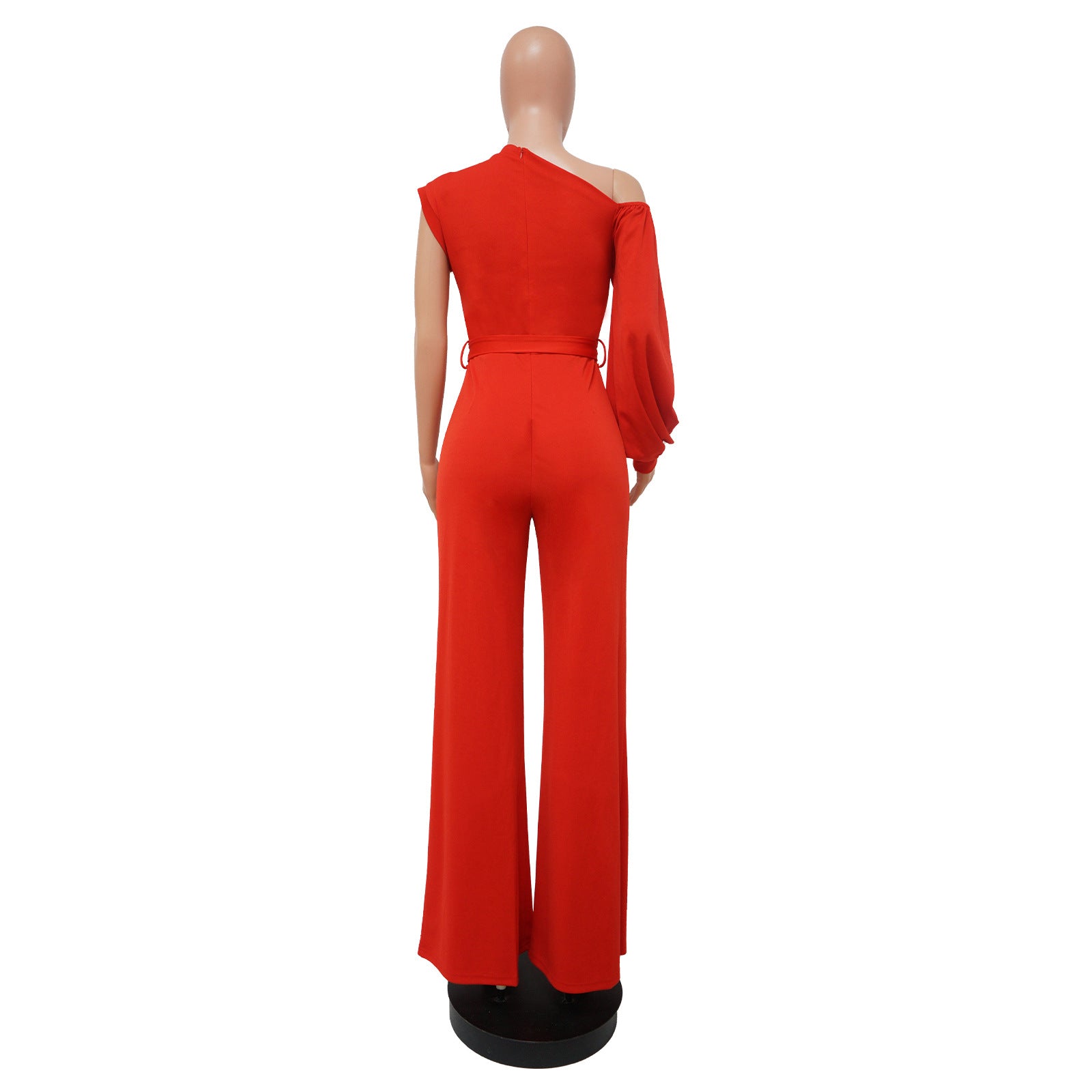 Women Wear Solid Color One-Shoulder Women Wide Leg Women Jumpsuit