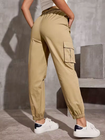 European Overalls Women Spring Autumn High Waist Wide Leg Ankle Tied Small Casual Slimming Gray Sports Pants Women