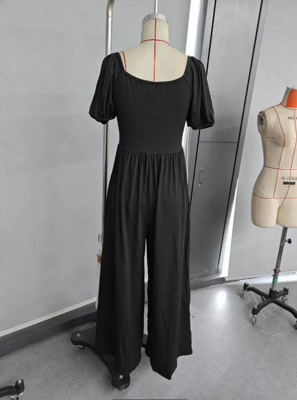 Wal Mart Spring Summer Sexy High Elastic Solid Color Women Jumpsuit