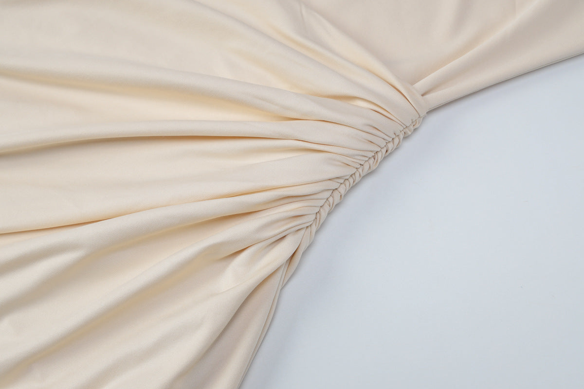 Cutout Waist Ruched Stacked Long Sleeve Midi Maxi Formal Dress