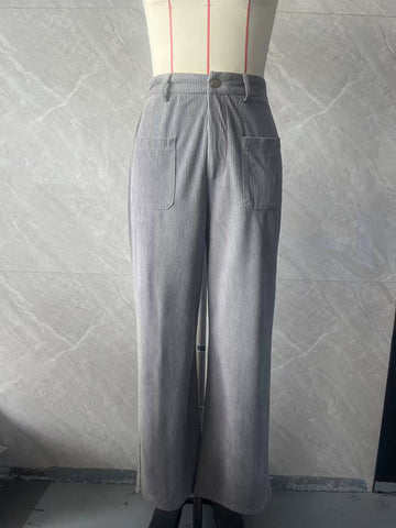 Retro Straight Corduroy Pants Tall Loose All Matching Outdoor Spring Autumn Women Casual Pants