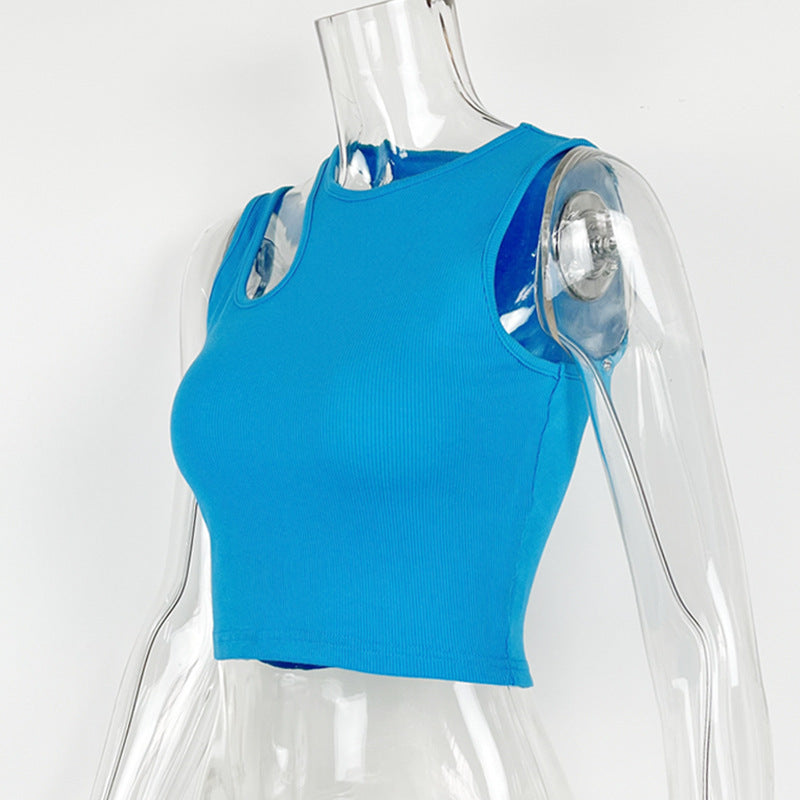 Summer Women Sleeveless Tight Solid Vest