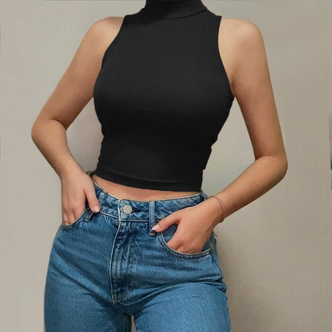 New Skinny Women Half-High Collar Vest