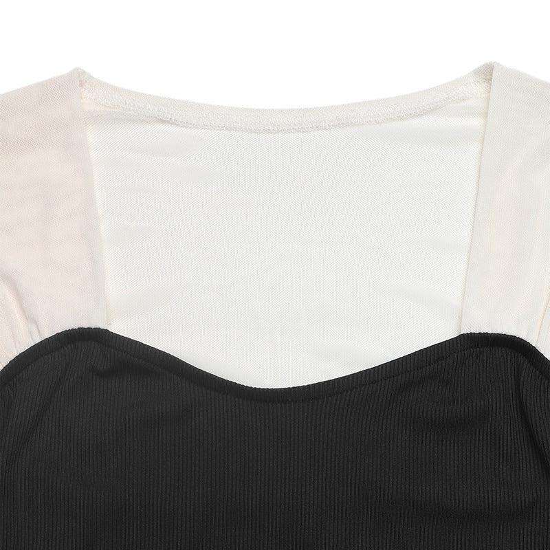Westchester Knitting Long Sleeve Fall Slim Fit Contrast Colors Elegant Top