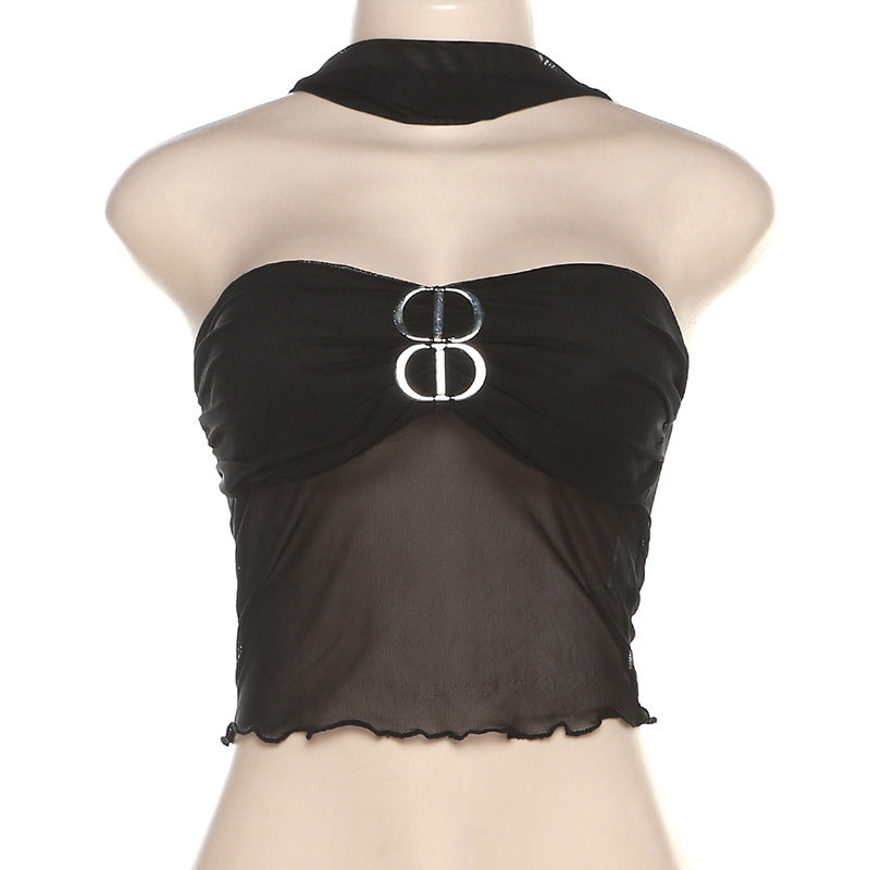 Halter Off Neck Low Cut See through
