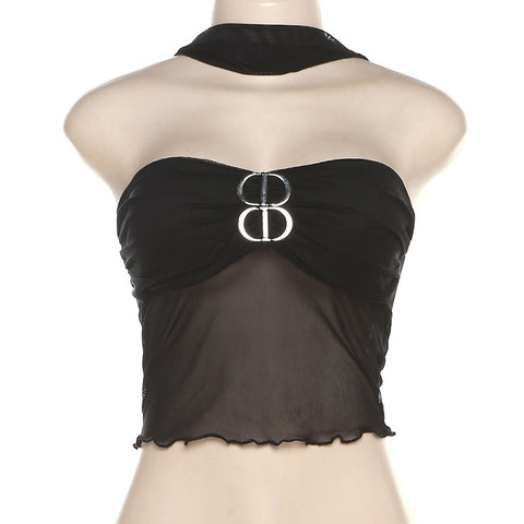 Halter Off Neck Low Cut See through