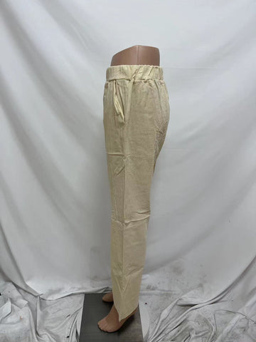 Summer Dried Shrimp Women Casual Elastic Straight Leg Trousers