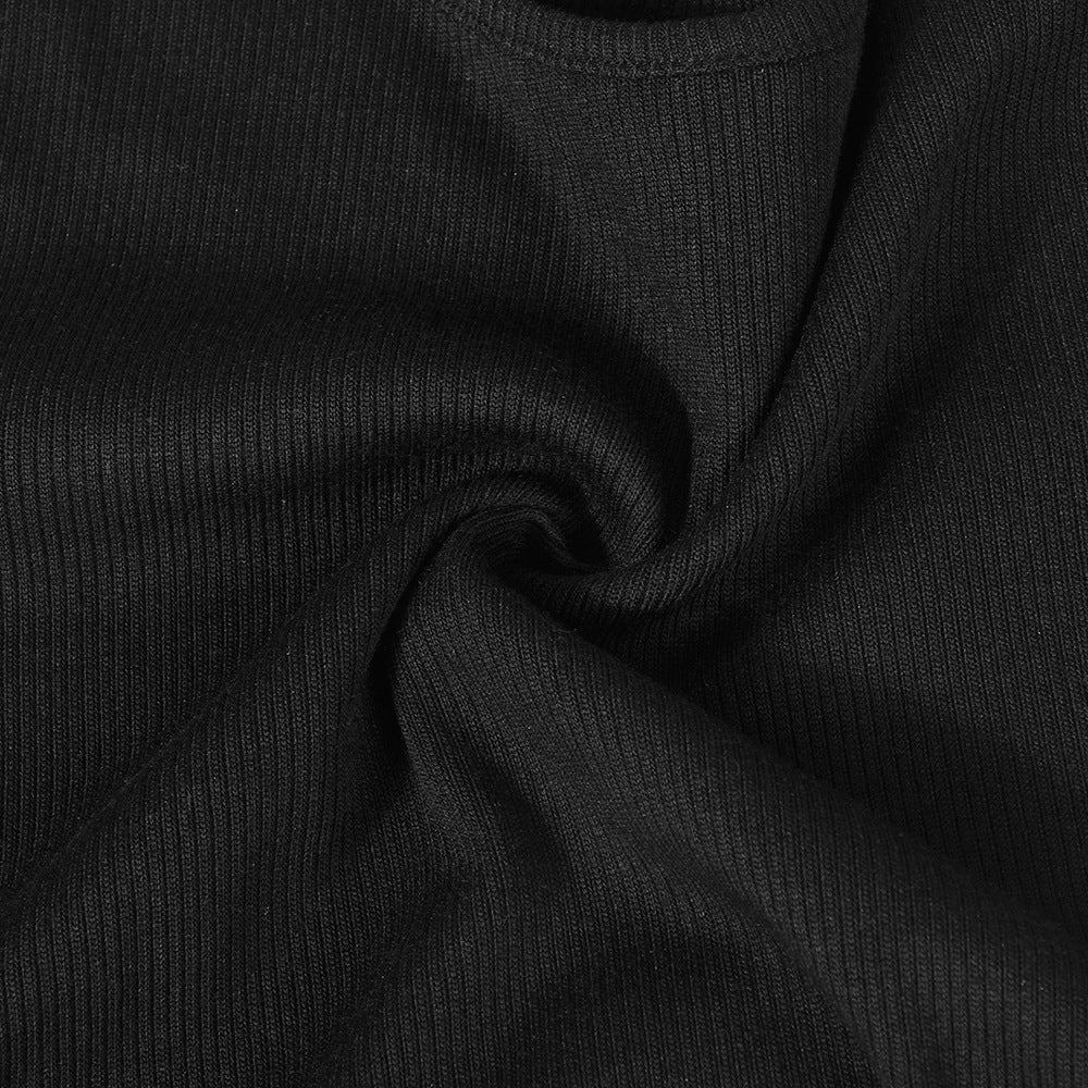 Women Stitching Metal Chain Cropped