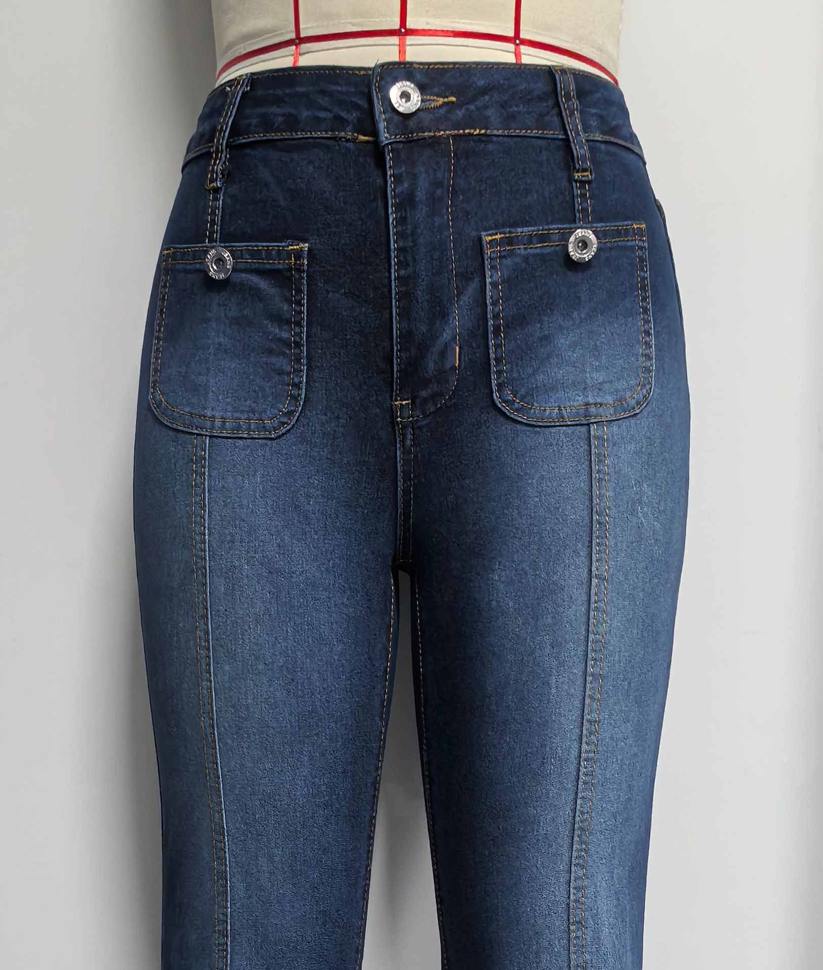 Spring Summer Retro High Waist Skinny Jeans Slimming Elegant Women Trousers