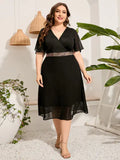Plus Size Elegant Black Summer Dress