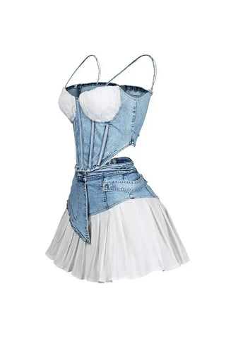 Lowville Sleeveless High Waist Slim Vest Street Wear Two-piece Sets