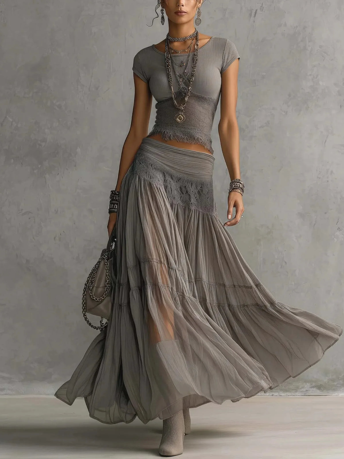 Mery Women’s Fashionable Flowing Two-Piece Sets