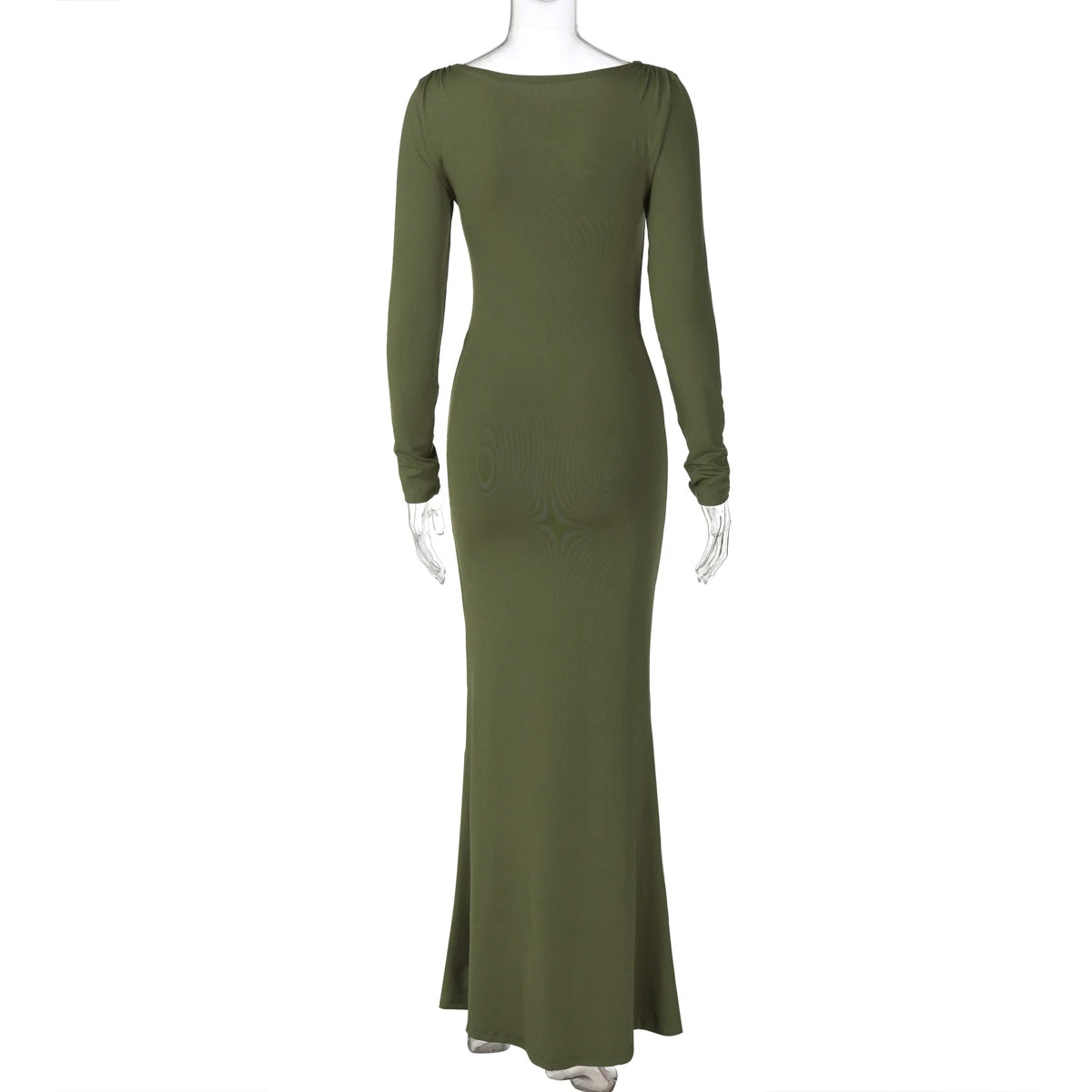 Shore Beach Solid Long Sleeve Draped Sexy Bodycon Maxi Party Dress