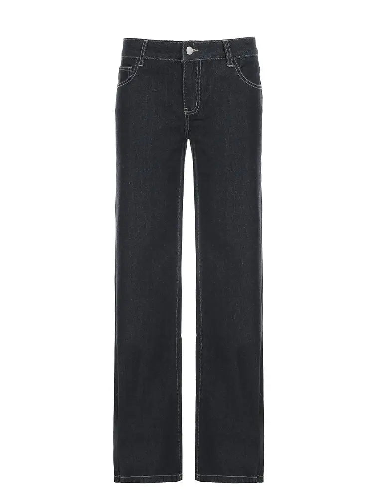 Women's Slim Fit Flared Jeans Y2K Vintage Low Rise Stretch Denim Pants