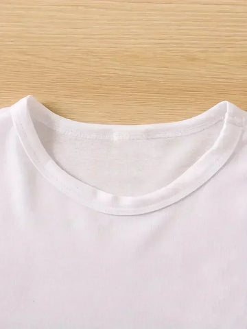 Santorini Printed Round Neck T-Shirt Print Sleeve Printed T Shirt