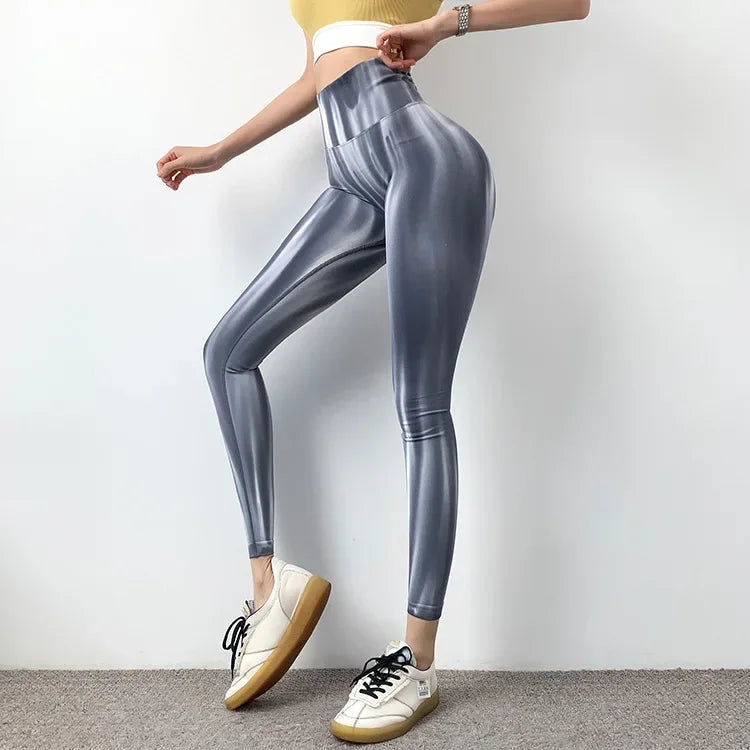 Livington Tie Dye Seamless Leggings Scrunch Fitness High Waist Athletic Yoga Pants